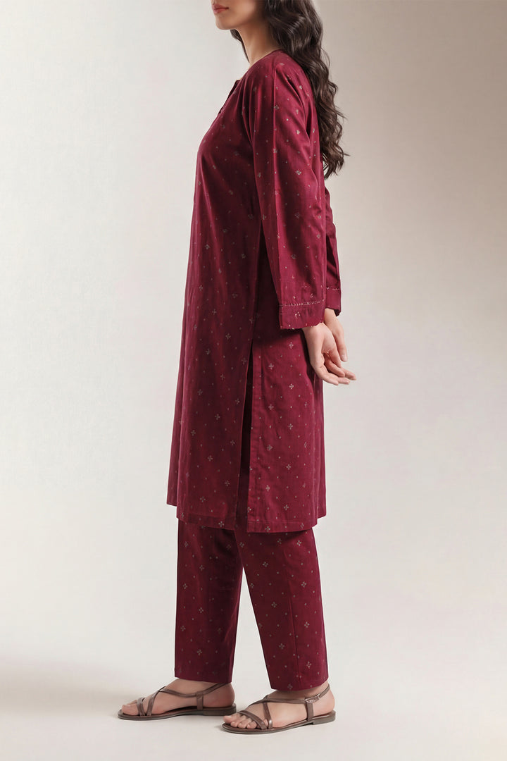 Embroidered Cotton Jacquard Stitched 2 Piece (Shirt/Trouser) – SAYA