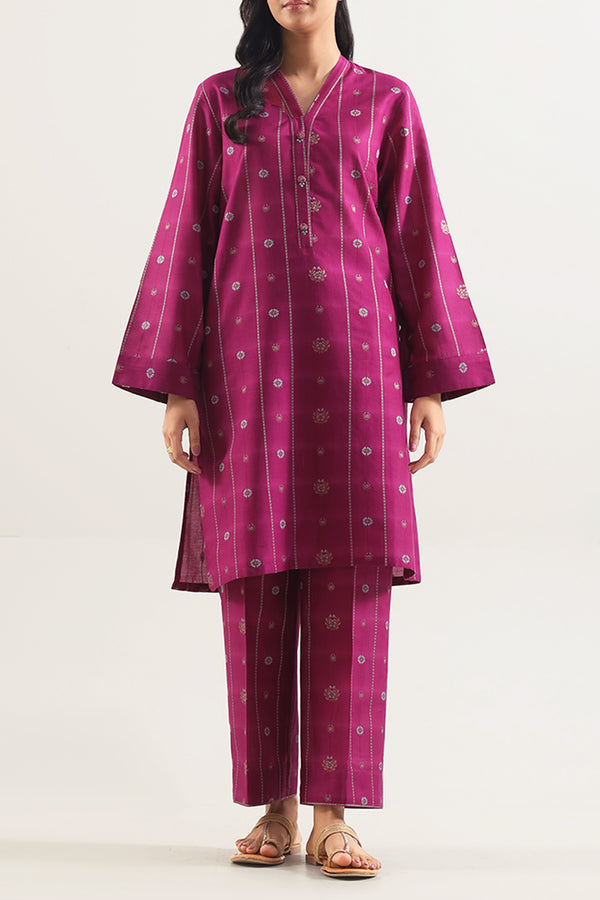 Cotton Jacquard Stitched 2 Piece (Shirt/Trouser)