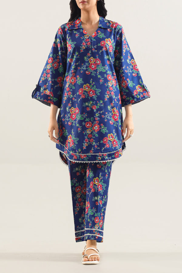 Printed Strip Lawn Stitched 2 Piece (Shirt/Trouser)