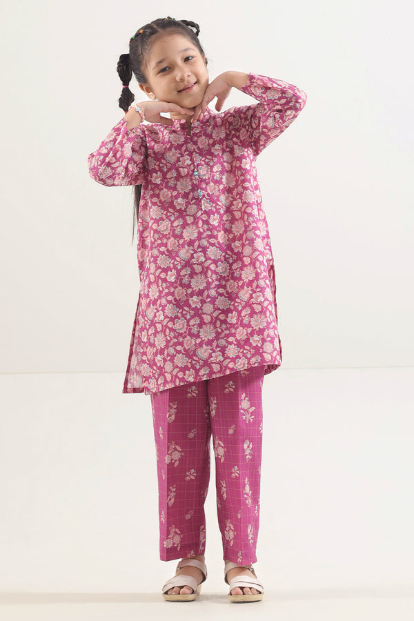 Printed Lawn Stitched 2 Piece (Shirt/Trouser) For Kids