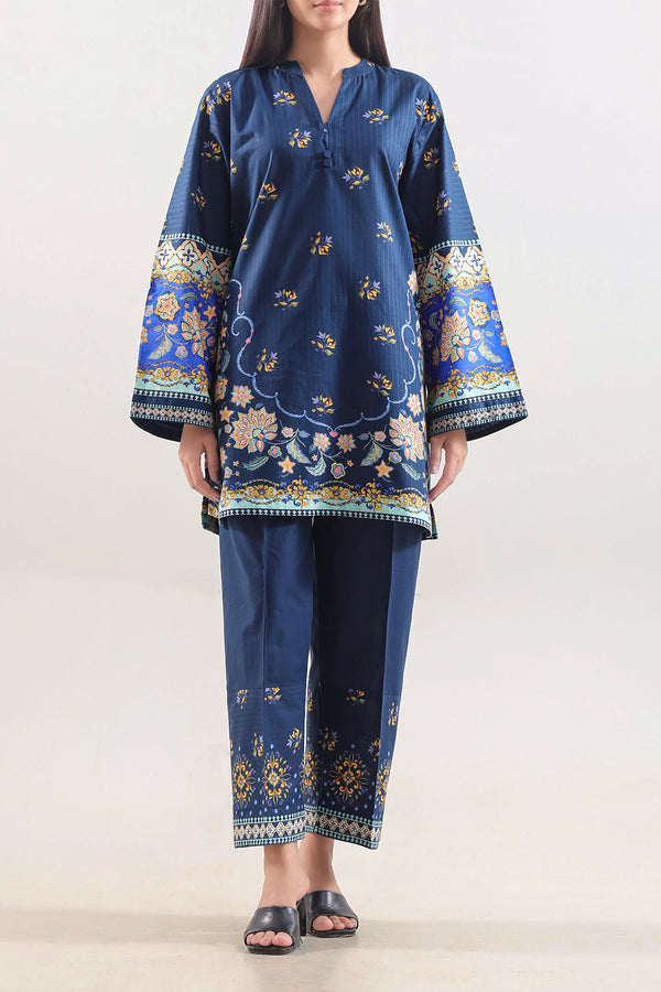 Printed Strip Lawn Stitched 2 Piece (Shirt/Trouser)