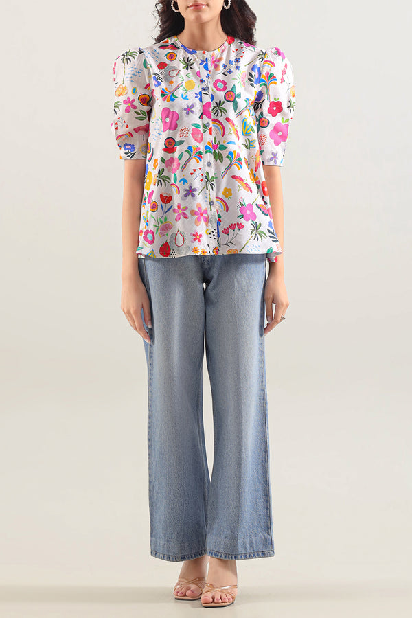 Printed Strip Lawn Stitched Shirt