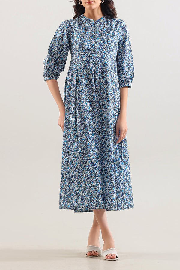 Printed Strip Lawn Stitched Dress