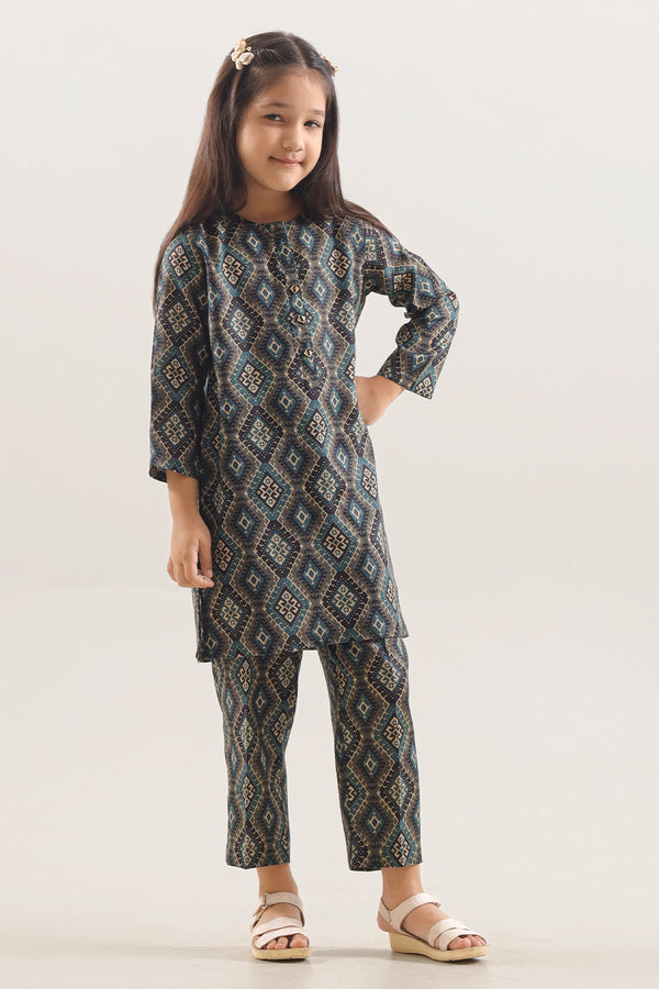 Printed Arabic Premium Lawn Stitched 2 Piece (Shirt/Trouser)  For Kids