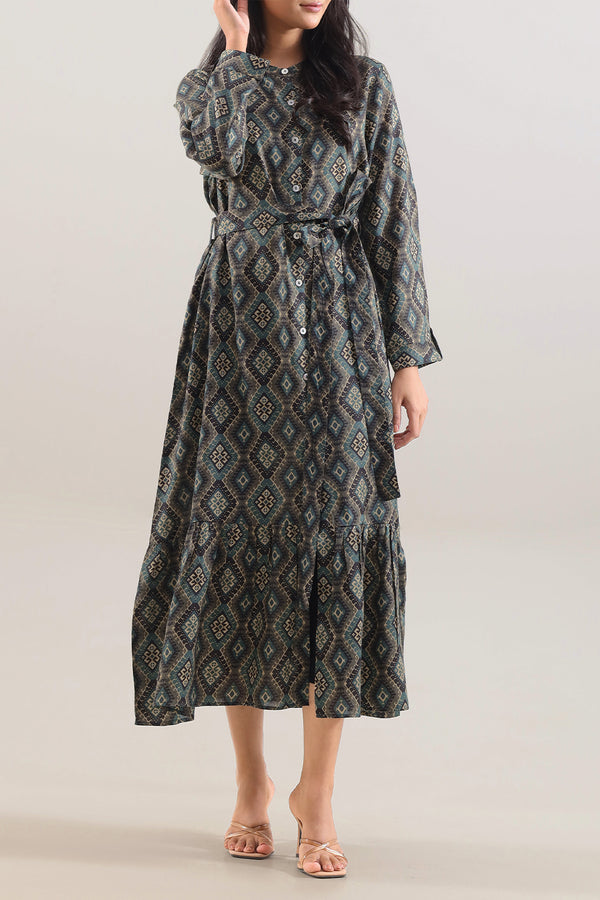 Printed Arabic Lawn Stitched Dress