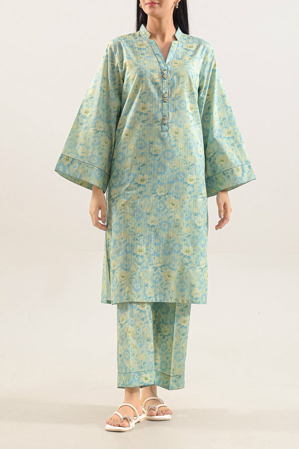 Printed Self Strip Lawn Stitched 2 Piece (Shirt/Trouser)