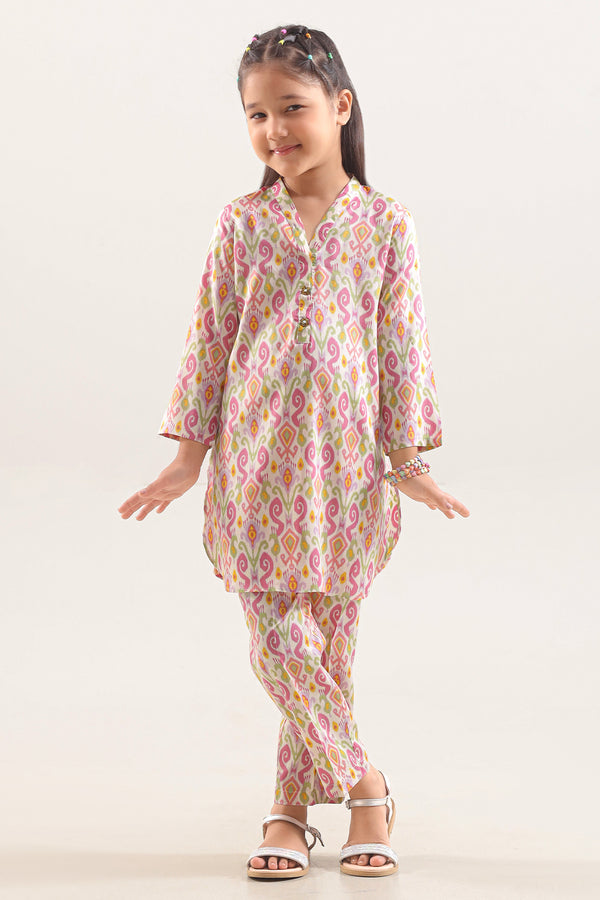 Printed Arabic Lawn Stitched 2 Piece (Shirt/Trouser) For Kids