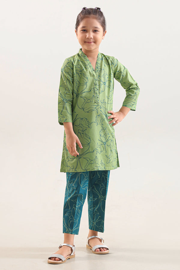 Printed Lawn Stitched Shirt/trouser For Kids