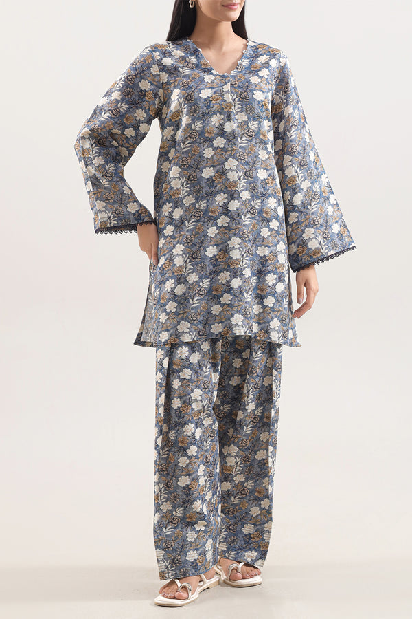 Printed Khaddar Stitched 2 Piece (Shirt/Trouser)