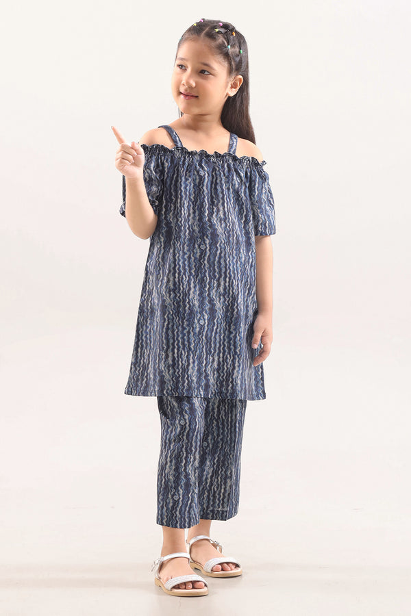 Printed Khaddar Stitched Shirt/Trouser For Kids