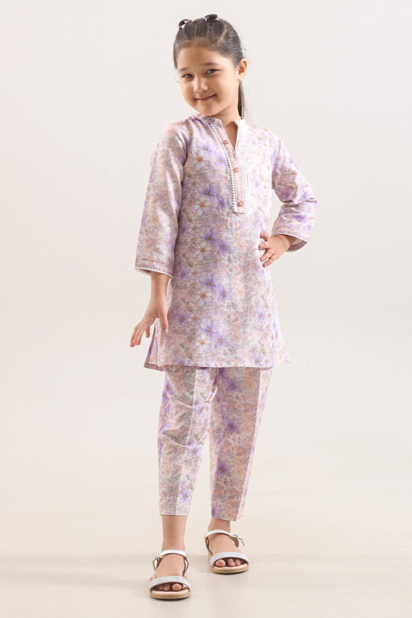 Printed Khaddar Stitched Shirt/Trouser For Kids