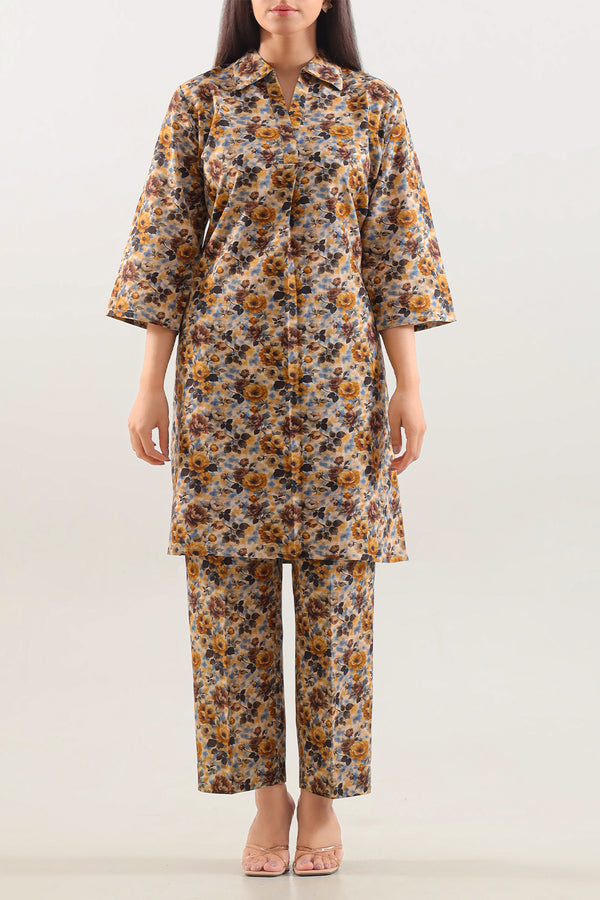 Printed Khaddar Stitched 2 Piece (Shirt/Trouser)