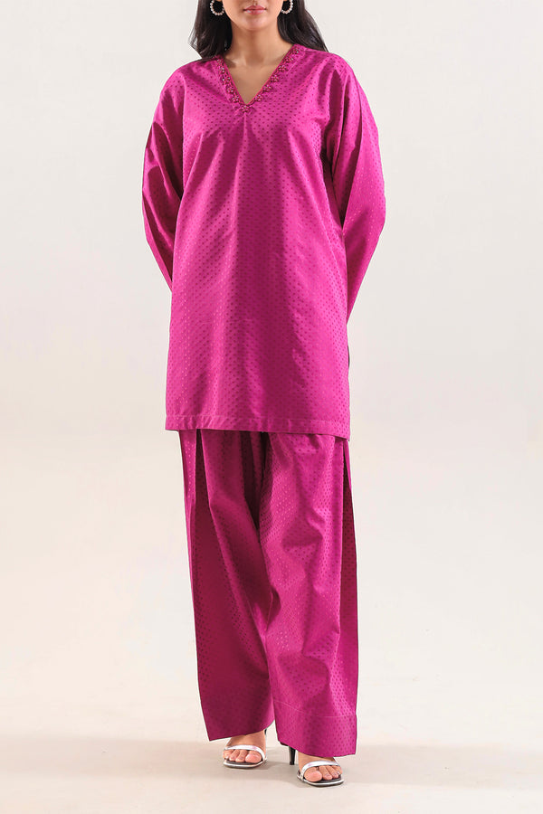 Stitched Self Jacquard 2 Piece (Shirt/Trouser)