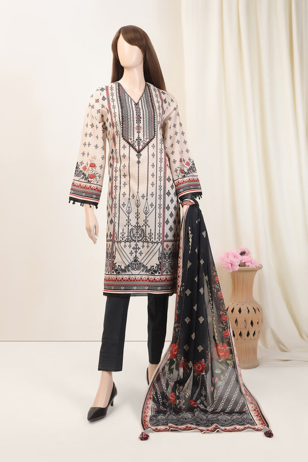 Unstitched Printed Lawn 3 Piece