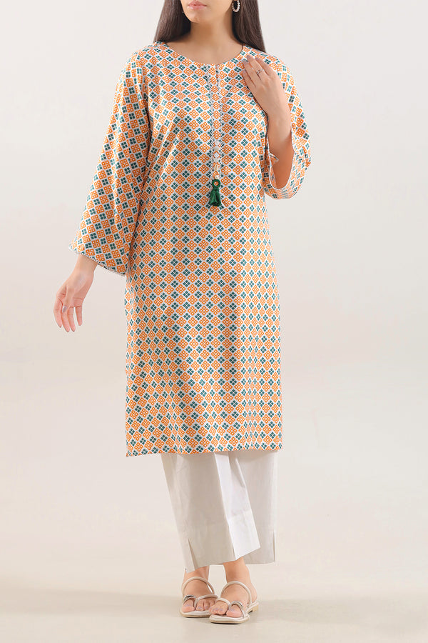 Printed Soft Silk Weave Stitched Shirt