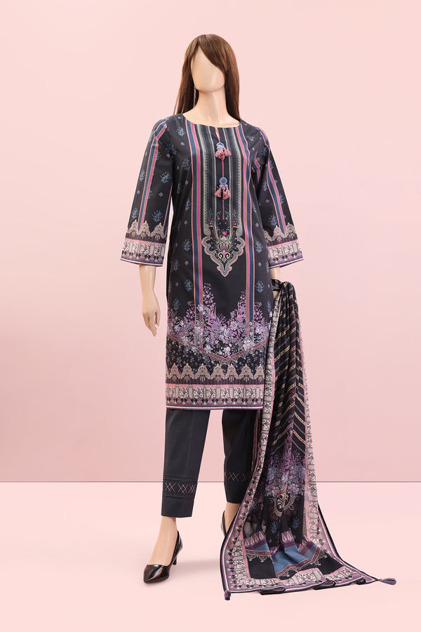 Unstitched Printed Lawn 3 Piece