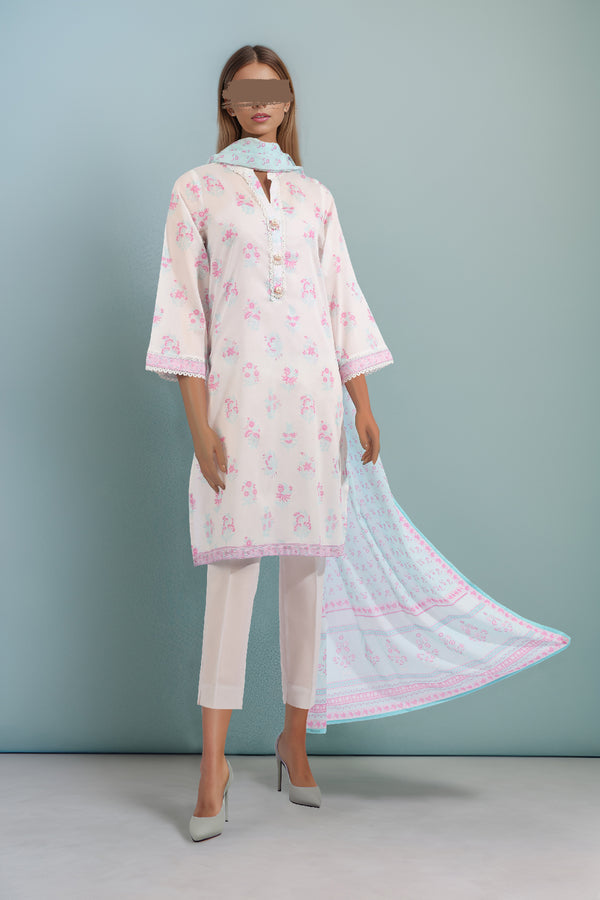 Printed Lawn Stitched 2 Piece (Shirt/Dupatta)