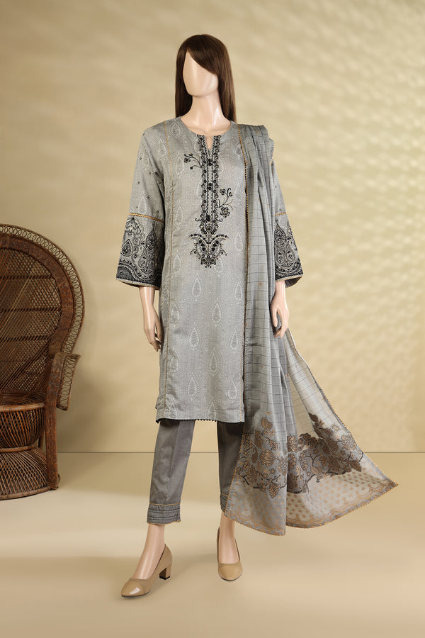 Luxury Emb Lawn Jacquard Stitched 3 Piece