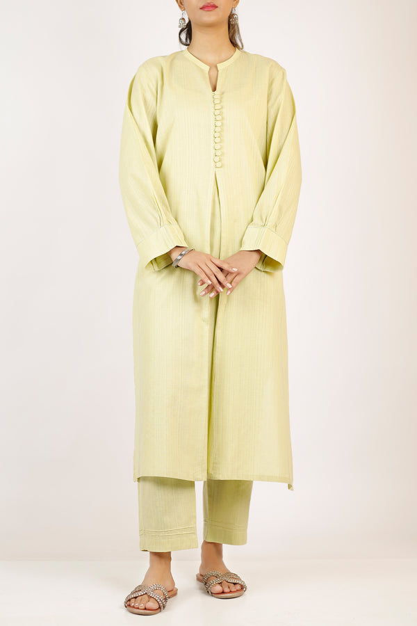 Solid Slub Viscose Stitched 2 Piece (Shirt/Trouser)