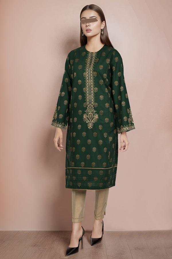 Embroidered Jacquard Cotton Stitched Shirt
