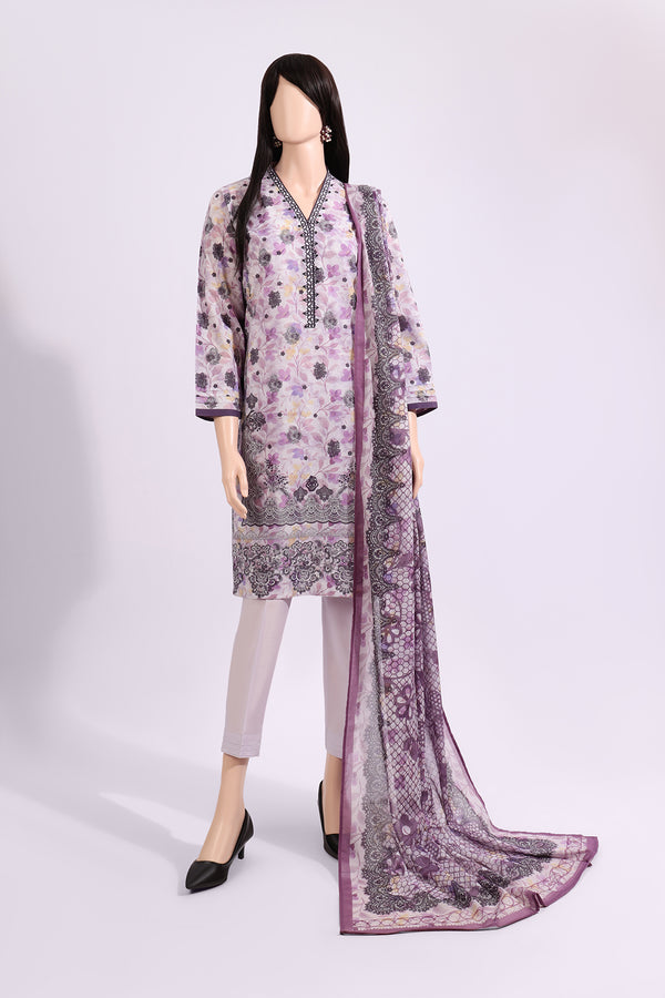 Unstitched Printed Lawn 3 Piece