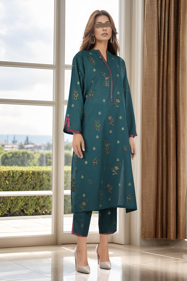 Cotton Jacquard Stitched 2 Piece (Shirt/Trouser)