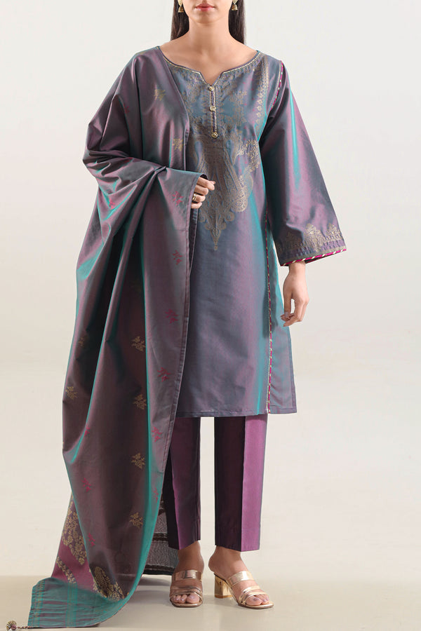 Luxury Pret Cotton Jacquard Stitched 3 Piece