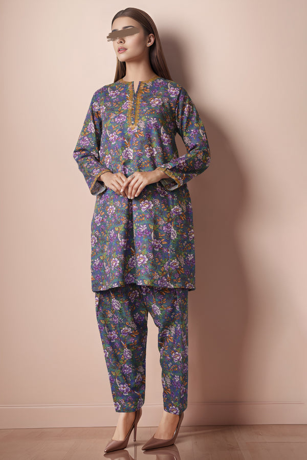 Embroidered Cotton Dobby Stitched 2 Piece (Shirt/Trouser)