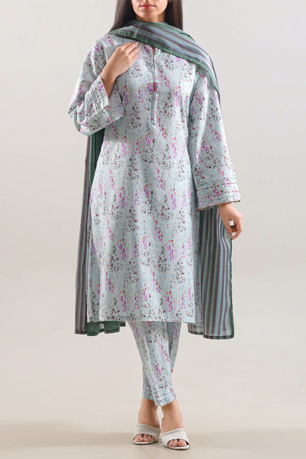 Printed Khaddar Stitched 3 Piece