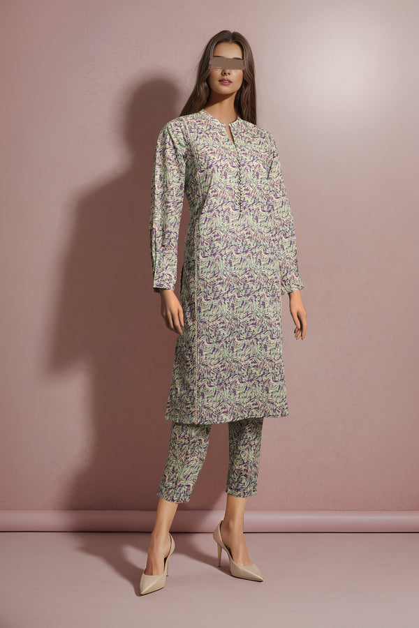 Printed Cross Hatch Stitched 2 Piece (Shirt/Trouser)