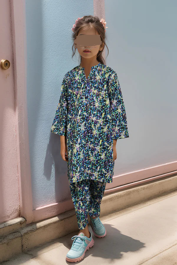 SAYA's Printed Cross Hatch Stitched 2 Piece (Shirt/Trouser) For Mom and Daughter