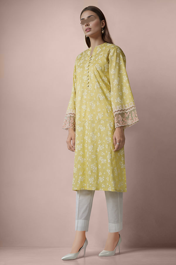 Printed Embroidered Cambric Stitched Shirt