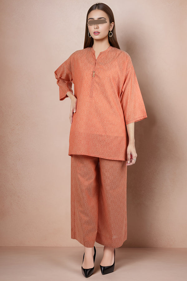 Cotton Jacquard Stitched 2 Piece (Shirt/Trouser)