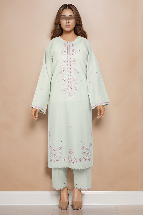 Cotton Jacquard Embroidered Stitched 2 Piece (Shirt/Trouser)