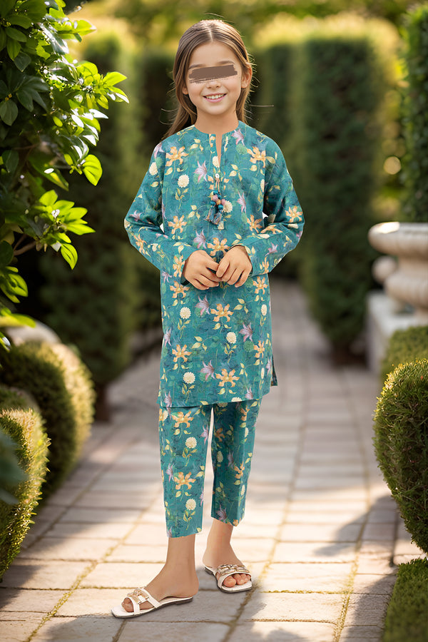 Printed Khaddar Stitched Shirt/trouser For Kids
