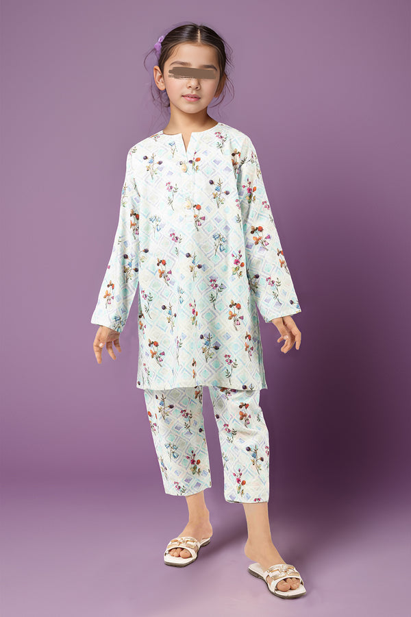 Printed Khaddar Stitched Shirt/trouser For Kids