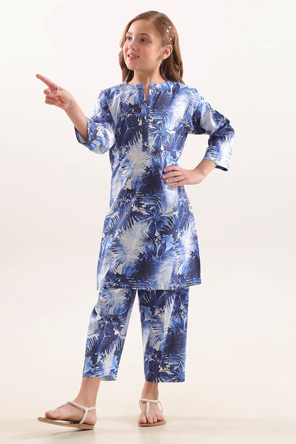 Printed Khaddar Stitched Shirt/Trouser For Kids