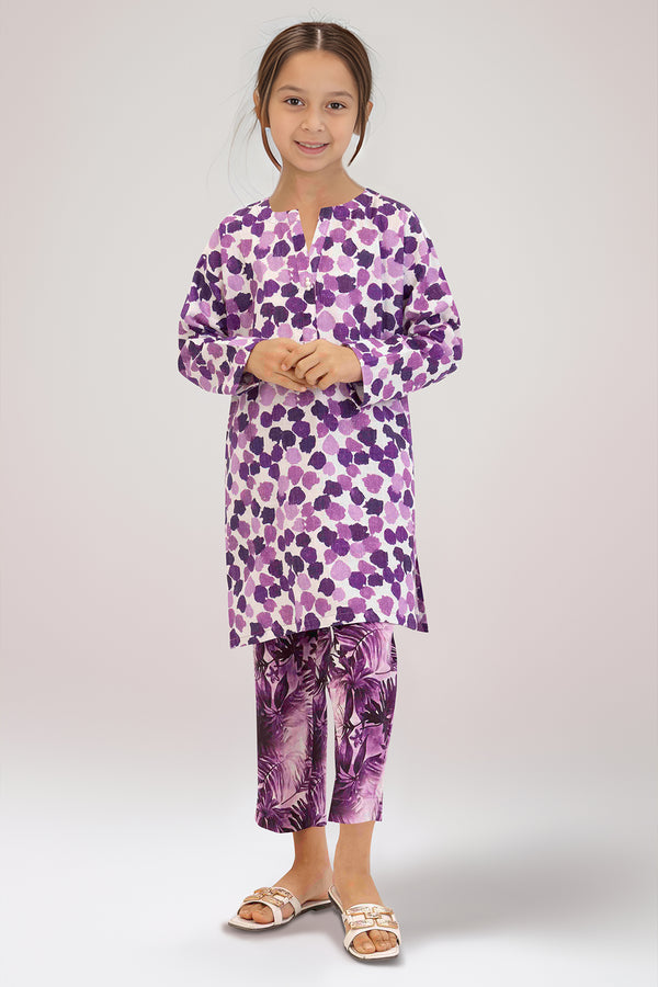 Printed Khaddar Stitched Shirt/trouser For Kids