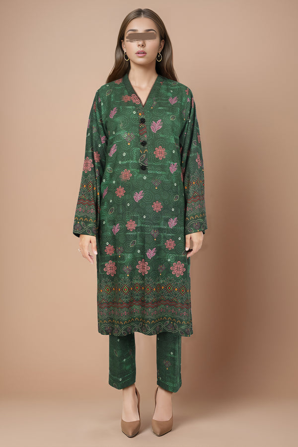 Printed Khaddar Viscose Stitched 2 Piece (Shirt/Trouser)