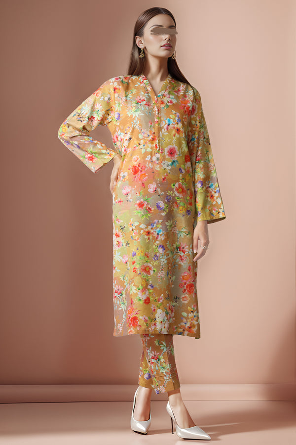 Printed Khaddar Viscose Stitched 2 Piece (Shirt/Trouser)