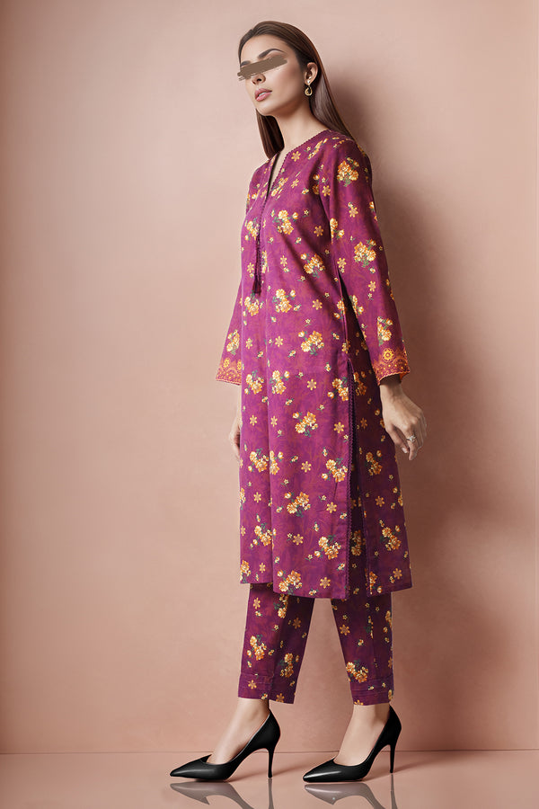 Printed Khaddar Stitched 2 Piece (Shirt/Trouser)