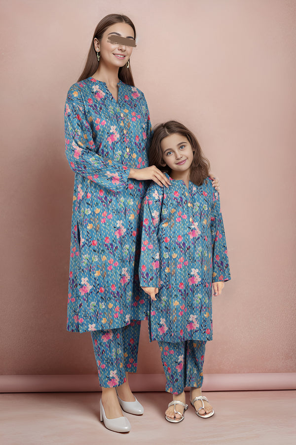 SAYA's Printed Khaddar Stitched For Mom And Daughter