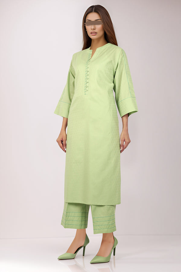 Cotton Jacquard Stitched 2 Piece (Shirt/Trouser)