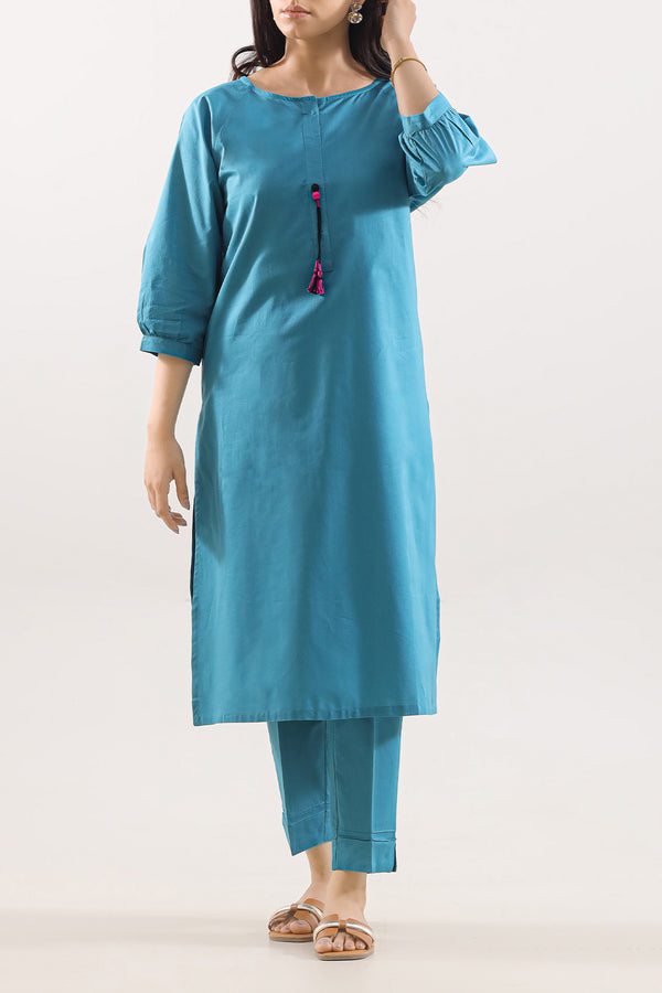 Solid Cotton Stitched 2 Piece (Shirt/Trouser)