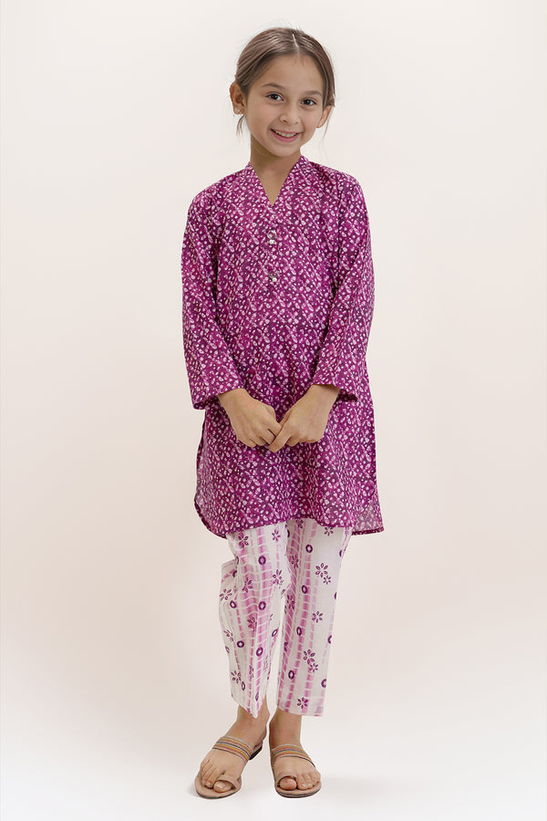 Printed Cambric Stitched Shirt/trouser For Kids