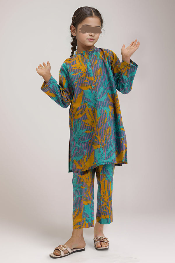 Stitched Printed  Lawn Shirt/trouser For Kids