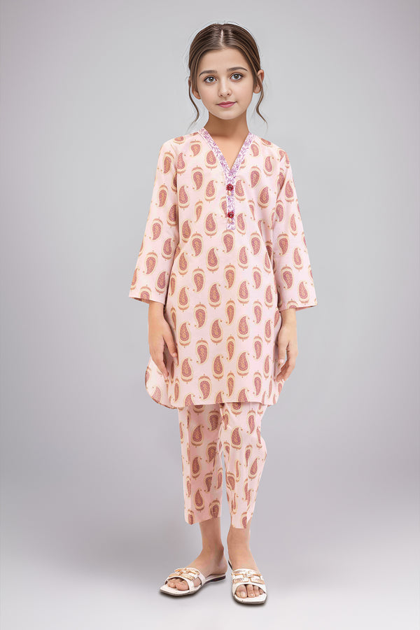 Printed Lawn Stitched 2 Piece (Shirt/Trouser) For Kids