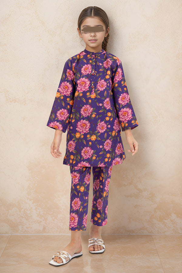 Printed Cambric Stitched Shirt/trouser For Kids