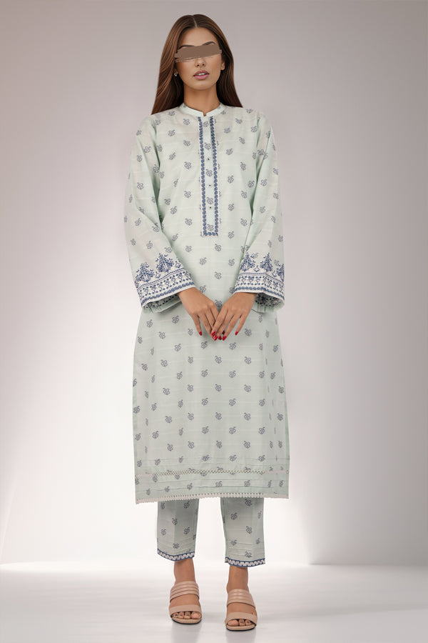 SAYA's Printed Cotton Jacquard Embroidered Stitched For Mom And Daughter