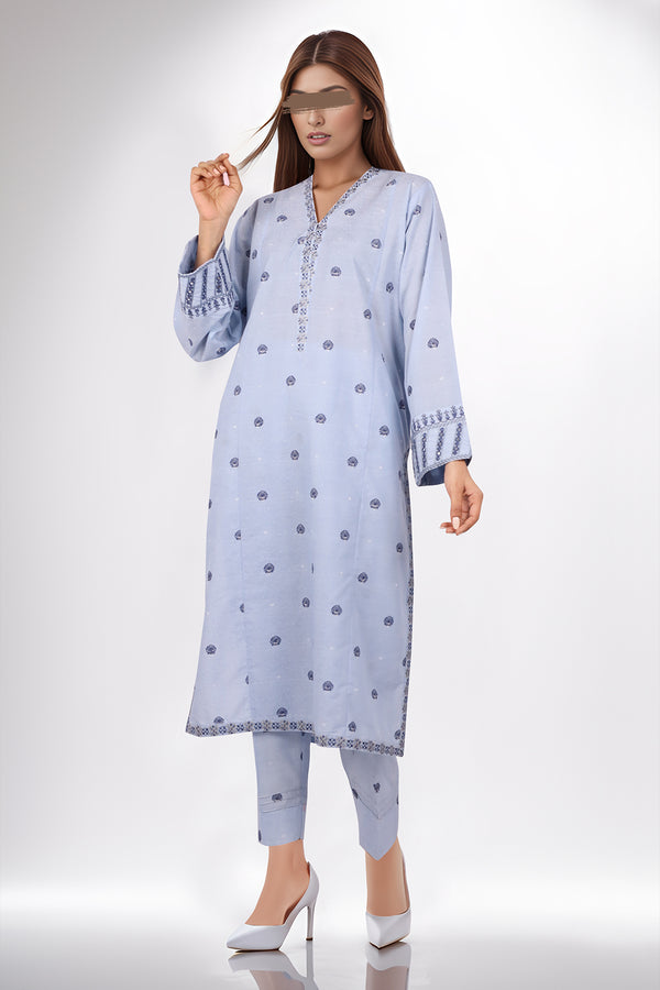 Cotton Jacquard Embroidered Stitched 2 Piece (Shirt/Trouser)